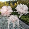 image of 3 Giant Baby Pink Fabric Flowers