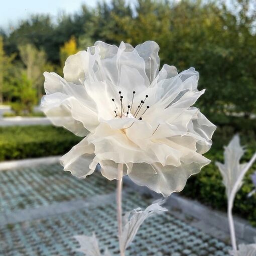 Giant White Fabric Flower