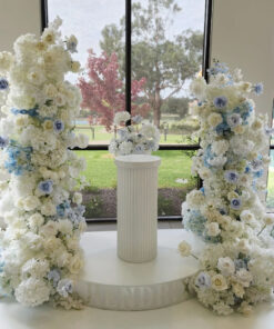image of a baby blue christening package