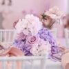 purple flower centerpiece