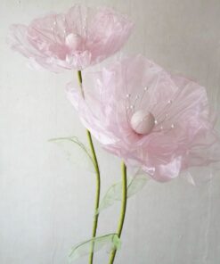 2 Baby Pink Silk Flowers