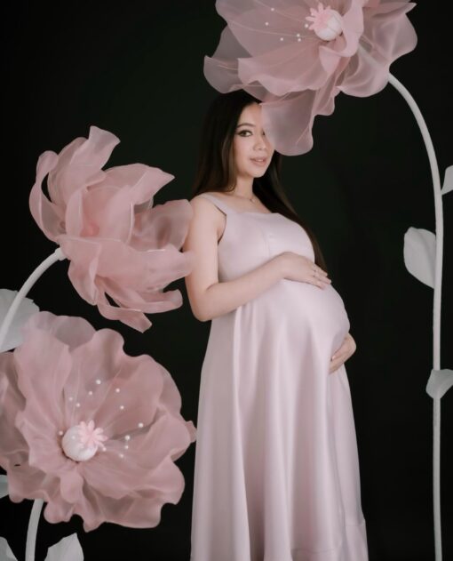3 Blush Single Giant Silk Flowers - Image 2