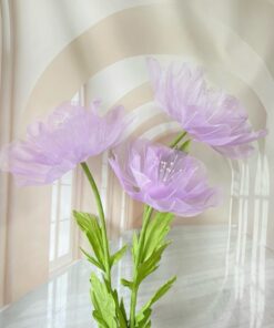 image of 3 Purple Silk Flowers.