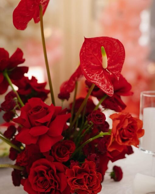 Red Floral Centerpiece - Image 5