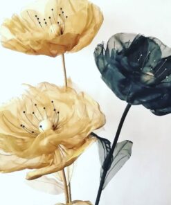 3 Flowers on a Metal Stand