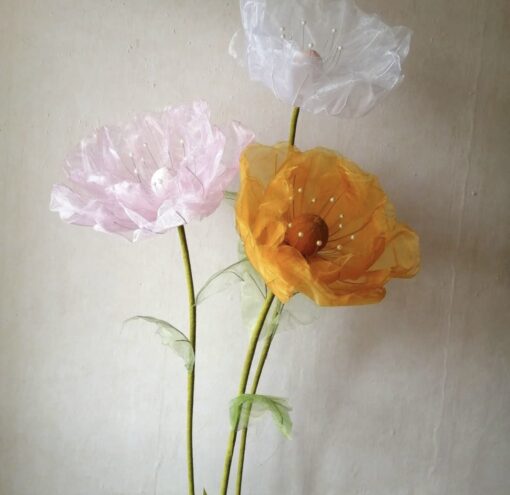 3 Flowers on a Metal Base