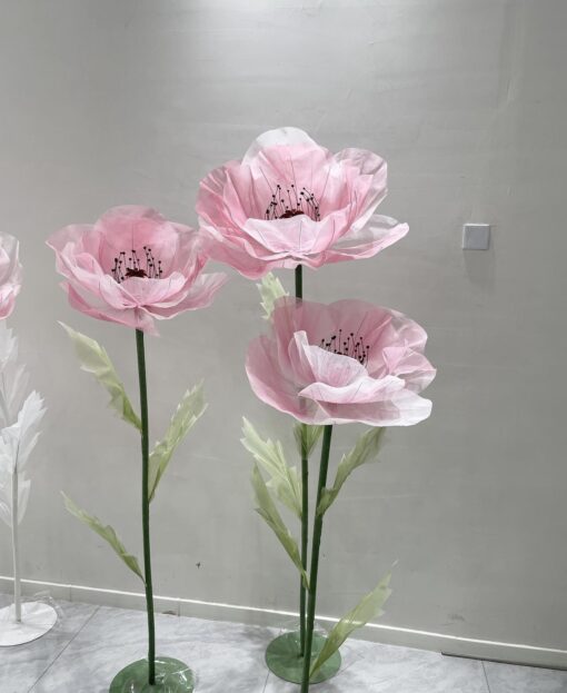 3 Blush Pink Silk Flowers