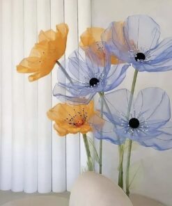 6 Orange & Blue Flowers
