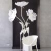 3 White Giant Silk Flowers