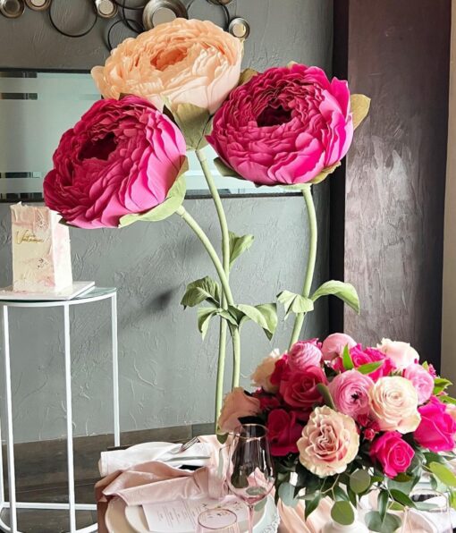 3 Baby Pink & Fuchsia Blooms
