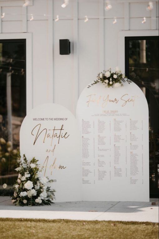 Gold & White Seating board