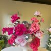 Fuchsia & Silver Centerpiece