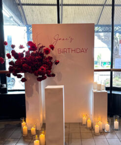 Elegant Red & White Birthday