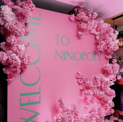Pink Floral Welcome Wall