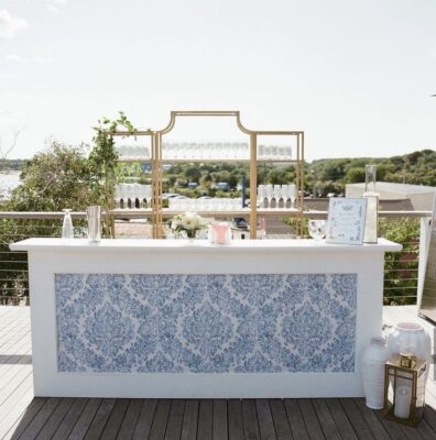 Blue & White Bar Table