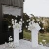 Elegant White Floral Pedestal Display