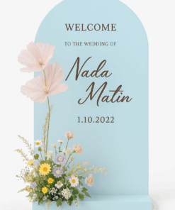 Pastel Blue Wedding Welcome Sign