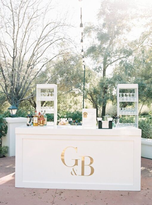 White Paneled Bar Table