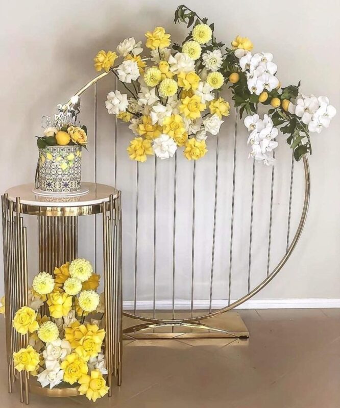 Golden Round Metal Backdrop