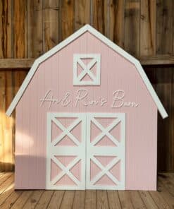 Pink Barn Backdrop & Custom Sign
