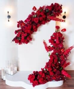 Luxury Red Floral Backdrop