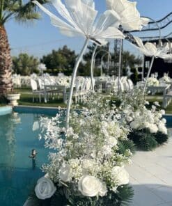 Giant Butterfly and Floral Bush