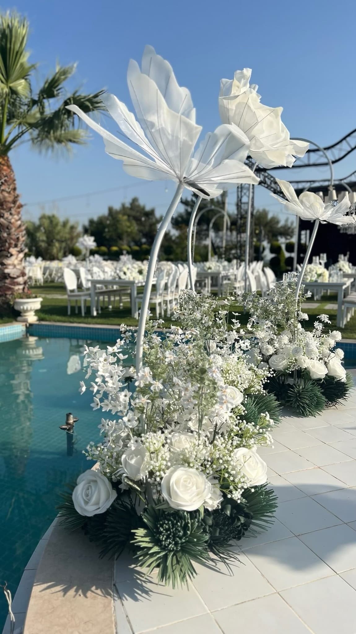 Giant Butterfly and Floral Bush