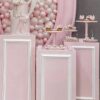 3 Pink Panel Plinths