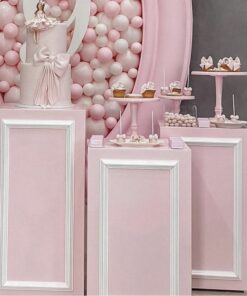3 Pink Panel Plinths