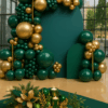 Emerald Green & Gold Balloon Backdrop