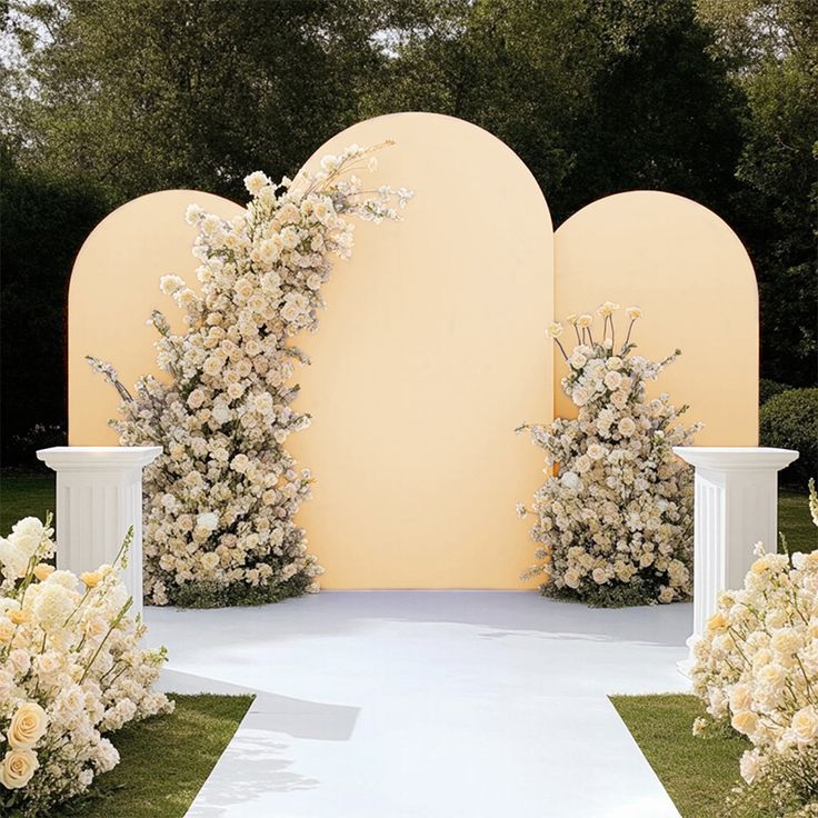 Yellow Floral Arch Setup