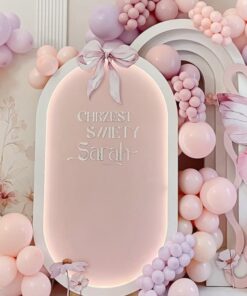 Alternative view of Blush Pink Arched Backdrop