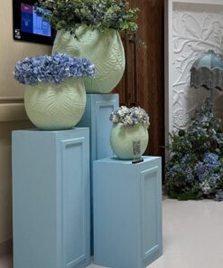 3 Blue Panel Plinths