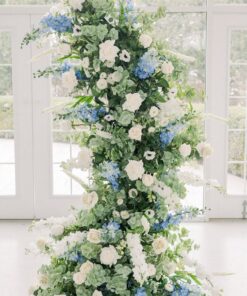 Blue & White Floral Pillar