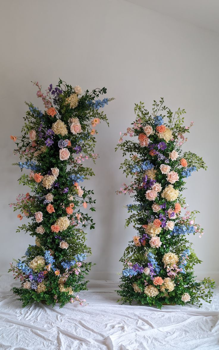 Wildflower Floral Pillars for weddings, bridal showers, wedding ceremonies, bridal showers.