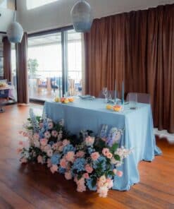 Blue and Pink Flower Arrangement