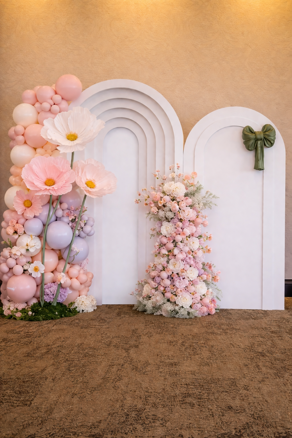 Blush & Bloom Arch Display AI-generate conceptual mockup