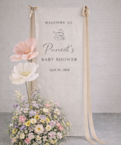 Baby Shower Fabric Welcome Sign