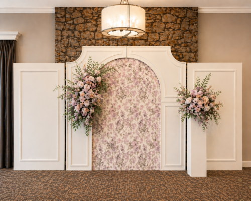Blush Bloom Panel Backdrop AI-generate conceptual mockup