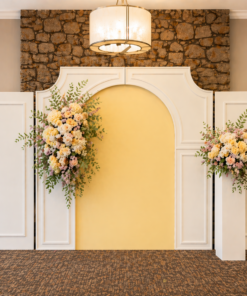 Elegant Panel Floral Backdrop AI-generate conceptual mockup