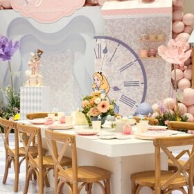 kids' white tables and wooden brown chairs