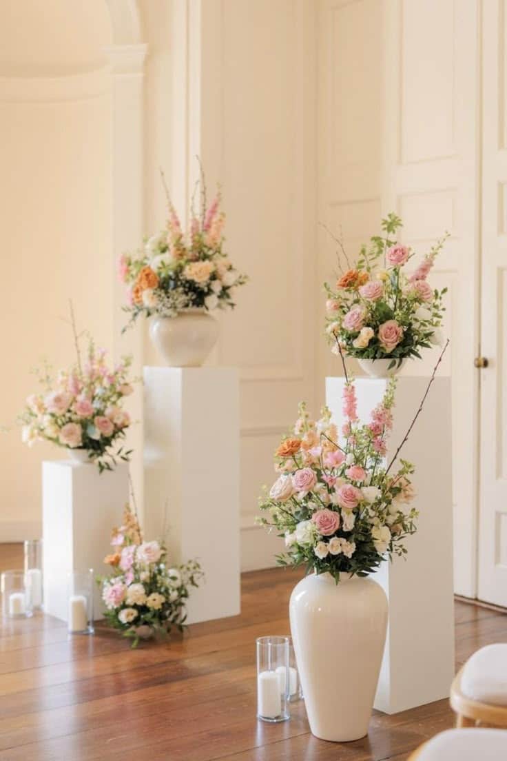Elegant Pastel Plinth Florals